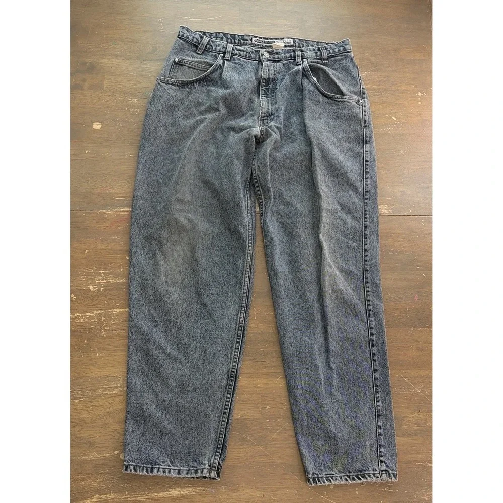 Vintage Levi's Silvertab Jeans Mens 38x32 Acid Stone Wash Fade Grunge Baggy